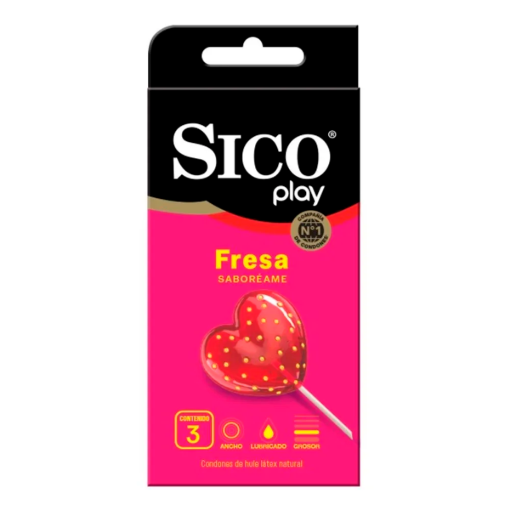 Imagen de Preservativo Sico Fresa 3 PZS