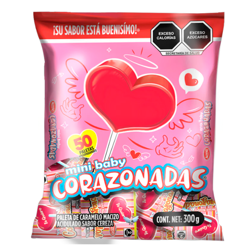 Imagen de Paleta Exh Paleta Alteño Mini Corazonadas Alteño Mini Corazonadas 50 PZS