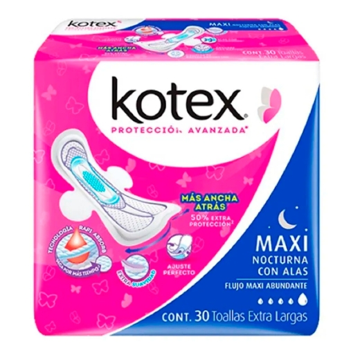 Imagen de T Kotex Maxi Noc F.M.A C/A Kotex 30 PZS