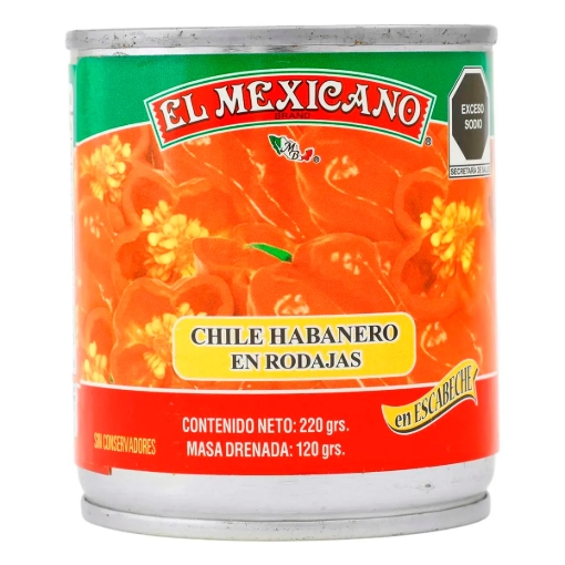 Imagen de Chiles El Mexicano Rodajas Habanero El Mexicano Rajas 220 GRS