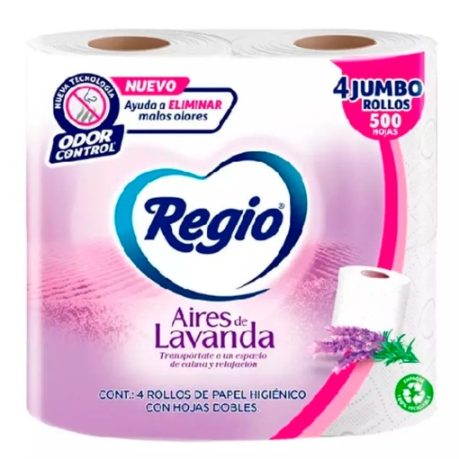 Imagen de Papel Higiénico Regio Aires Lavanda De 500 Hd 4 PZS