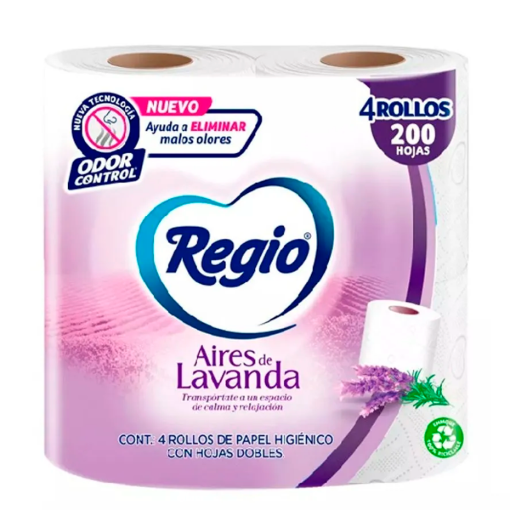 Imagen de Papel Higienico Regio Aires Lavanda 200 hd 4 PZS