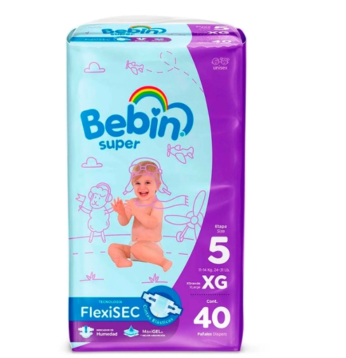 Imagen de Pañales Bebin Súper Extra Grande 14 PZS