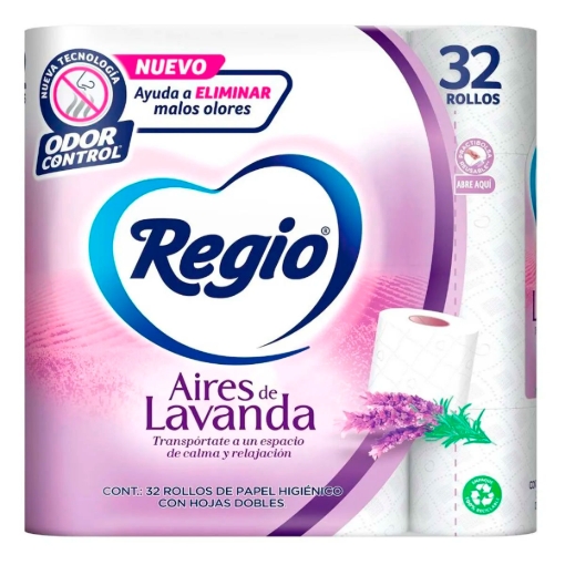 Imagen de Papel Higiénico Regio Aires de Lavanda De 200 Hd 32 PZS