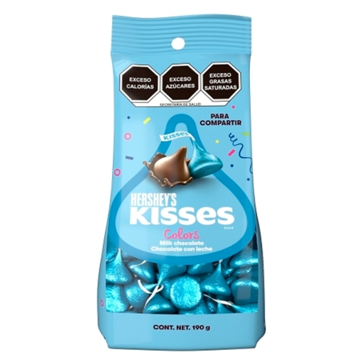Imagen de Chocolat Exh Choco HersheyS Kiss Colors Azul HersheyS Colors Azul 190 GRS