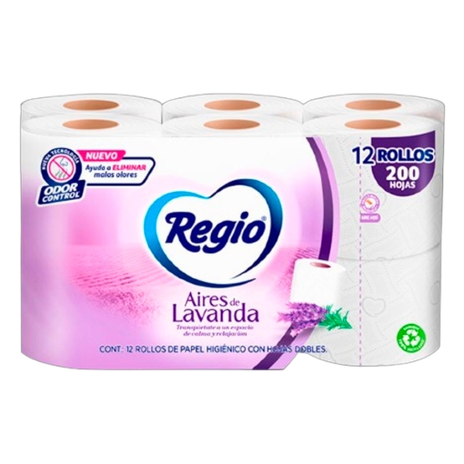 Imagen de Papel Higienico Regio Aires De Lavanda De 200 Hd  12 PZS