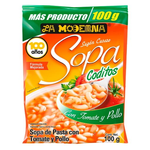 Imagen de Sopa Sopa Moderna Tom Coditos Moderna Con Tomate 100 GRS
