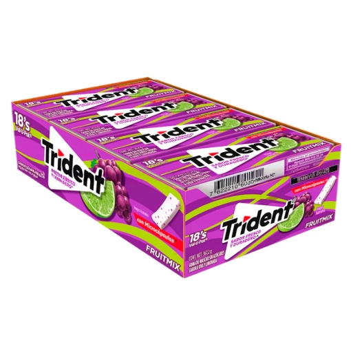 Imagen de Chicles Trident Uva Limón 12 Pzas 30.6 GRS