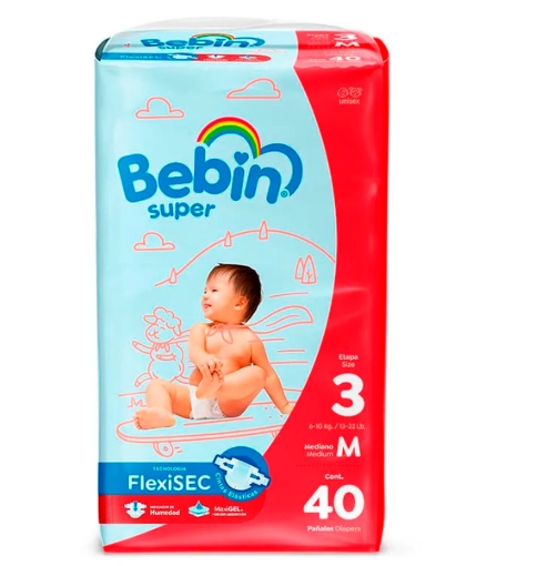 Imagen de Pañal Bebin Super Med 40 PZS