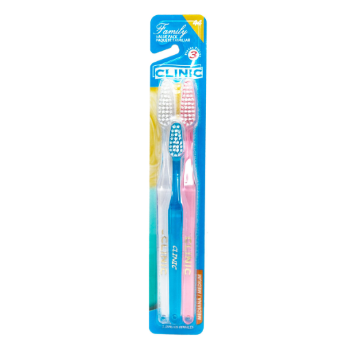 Imagen de Cepillo Dental Clinic Mediano Familiar 3 PZS