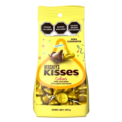 Imagen de Choco HersheyS Kiss Colors Amarillo 190 GRS