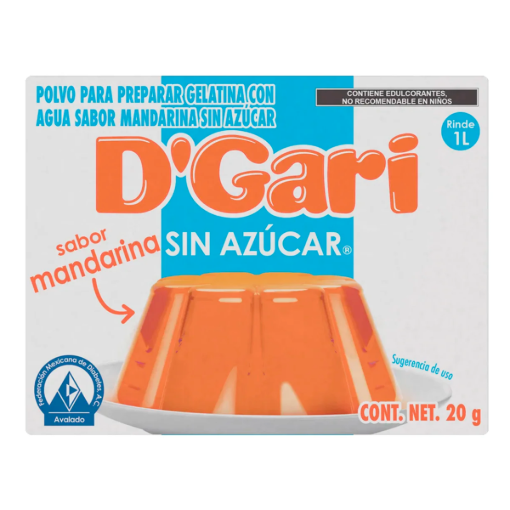Imagen de Gelatina Gel DGari Agua Light Mandarina DGari Mandarina 20 GRS