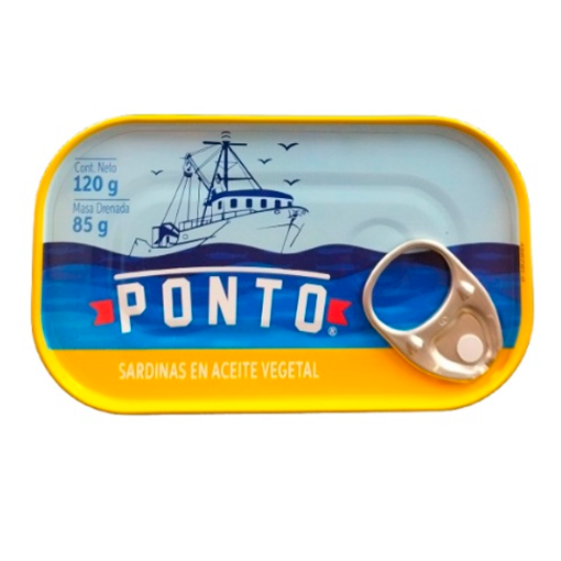 Imagen de Sardina Ponto Aceite Vegetal 120 GRS