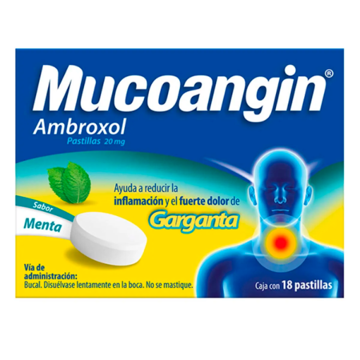 Imagen de Exh Med Mucoangin Menta 20G Tab Mucoangin 18 PZS