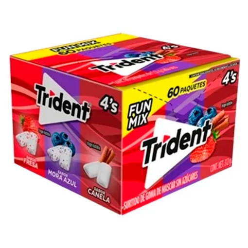 Imagen de Chicle  Exh Chicle Trident 4S Fun Mix  Trident  4S Fun Mix  +1 60 PZS