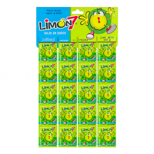 Imagen de EXHIBIDOR DULCE EN POLVOS LIMON 7 TIRA 80 PZS