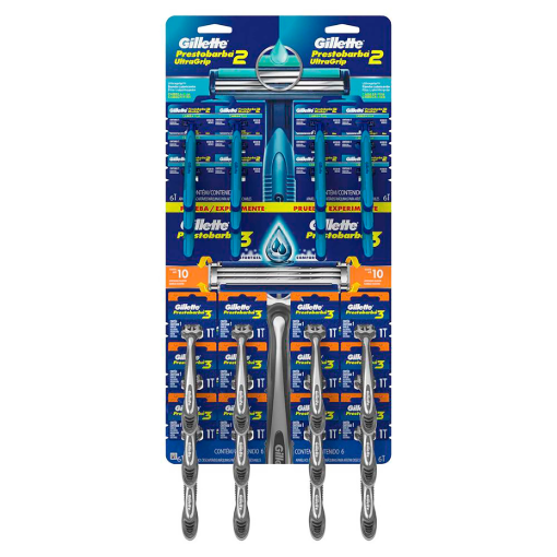 Imagen de Exhibidor Rastrillo Gillette Presto 3 24 PZS