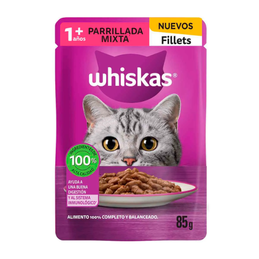 Imagen de Alimento Húmedo Whiskas Parrillada Mix para Gato 85 GRS