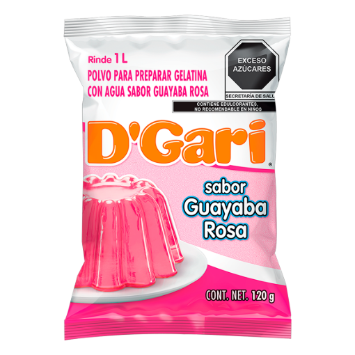 Imagen de Gelatina D’Gari Agua Sabor Guayaba Rosa 120 g 120 GRS