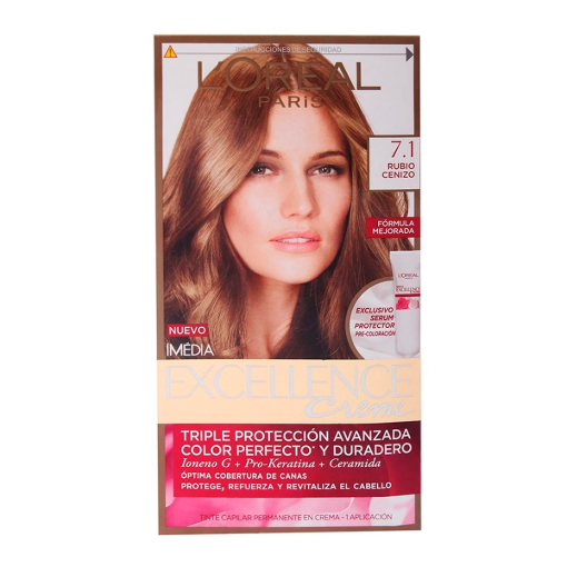 Imagen de Tinte Excellence Creme Tono 7.1 Rubio Cenizo 1 PZS