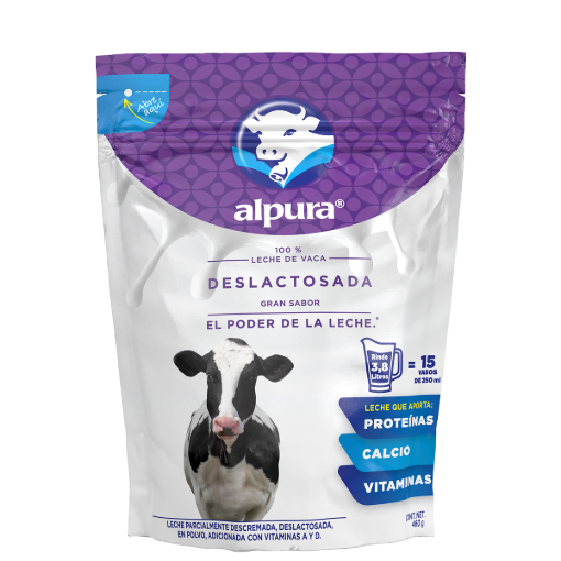 Imagen de Leche Alpura Deslactosada En Polvo Sobre   460 GRS