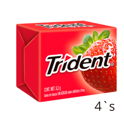 Imagen de Chicle Trident Fresa 4 Piezas 5.2 GRS