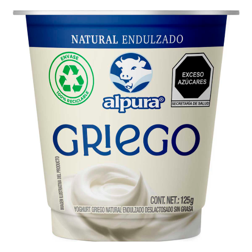 Imagen de Yogurt Griego Alpura Natural Endulzado 125 Gr 125 MLL