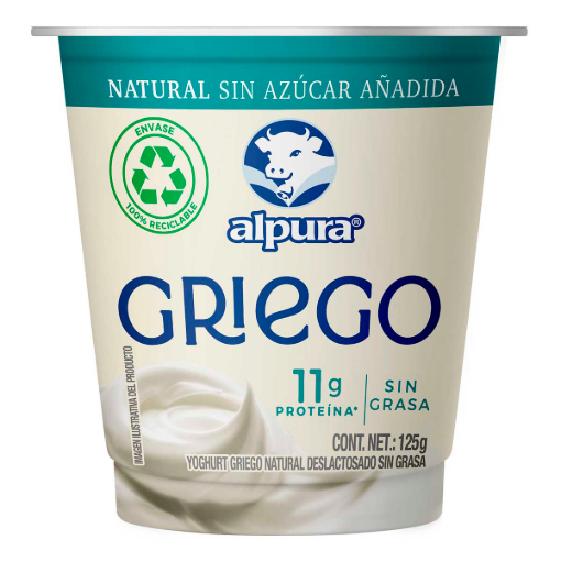 Imagen de Yogurt Griego Alpura Natural Sin Azúcar 125 Gr 125 GRS