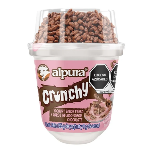Imagen de Yoghurt Alpura Fresa 125 Gr Con Arroz Inflado De Chocolate 125 GRS