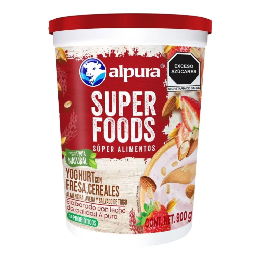Imagen de Yoghurt Alpura Super Foods Fresa Con Cereales 900 Gr 900 GRS