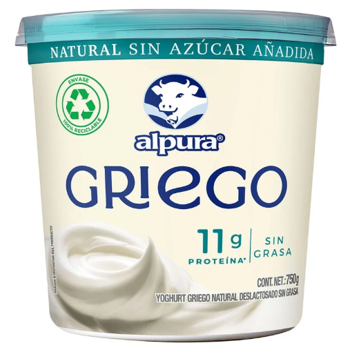 Imagen de Yogurt Griego Alpura Natural Sin Azúcar 750 Gr 750 GRS