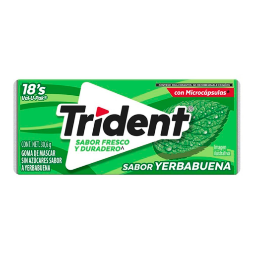 Imagen de Chicle Trident VLP Hierbabuena Sin Azúcar 18 pzas 30.6 GRS