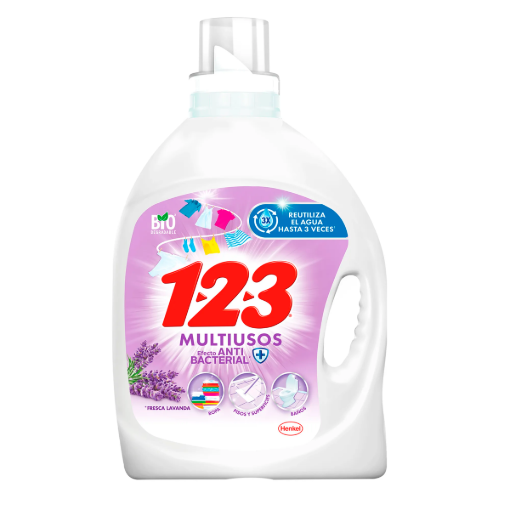 Imagen de Detergente Liquído 123 Multiusos Lavanda 4.65 LTS