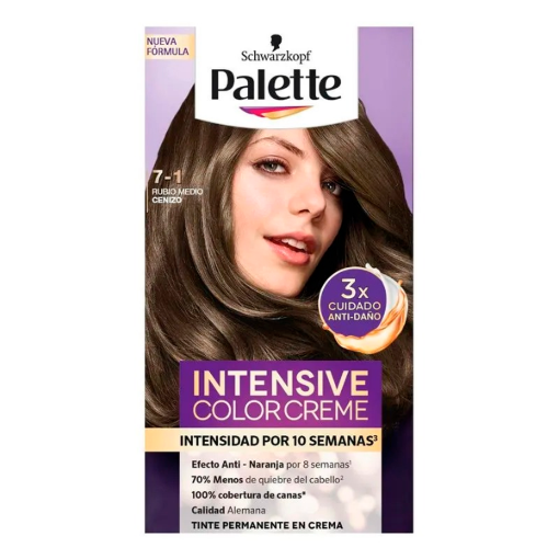 Imagen de Tinte Palette 7-1 Rubio Medio Cenizo 1 PZS