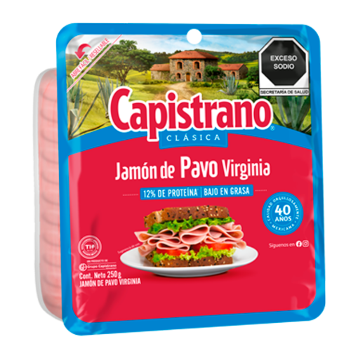 Imagen de Jamon Capistrano Pavo Virginia 250 GRS