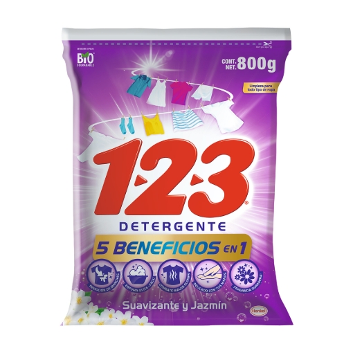 Imagen de Detergente 123 Suavizante Y Jazmin 800 GRS