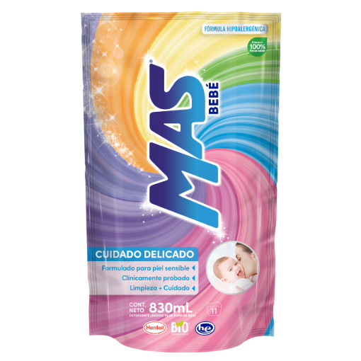 Imagen de Detergente Liquido Mas Bebe Econopack Mas Color 830 MLL