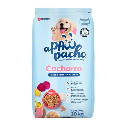Imagen de Alim Apawpacho Cachorro R.Med/Gde Carne/Pollo 20 KGS