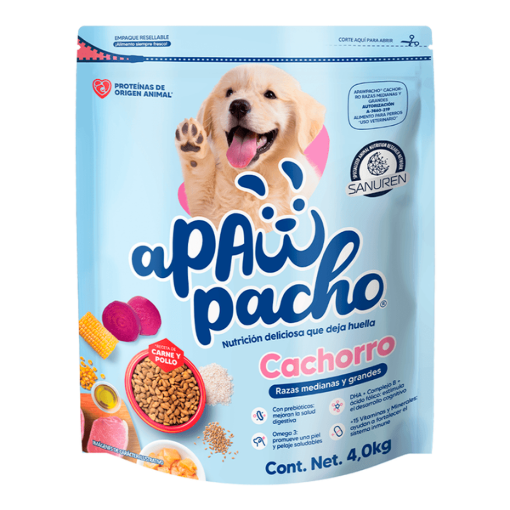 Imagen de Alim Apawpacho Cachorros R.Med/Gde Carne/Pollo 4 KGS