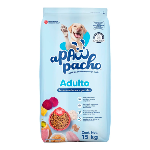 Imagen de Alim Apawpacho Adulto R.Peq/Min Carne/Pollo 15 KGS