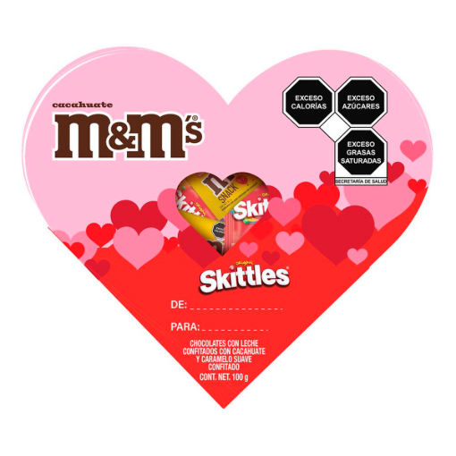 Imagen de Choco M&M Skt Sv Corazon Mixed 100 GRS