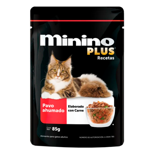 Imagen de Sobres Minino Plus Pavo Ahumado  85 GRS