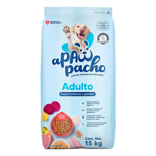 Imagen de Alim Apawpacho Adulto R.Med/Gde Carne/Pollo 15 KGS