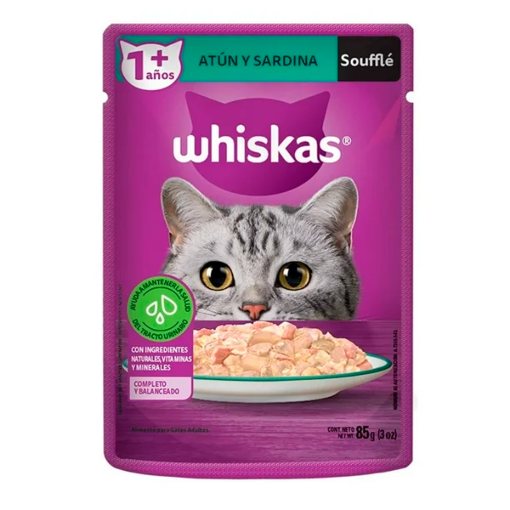 Imagen de Alim Whiskas Souffle Atun Y Sardina Sob 85 GRS