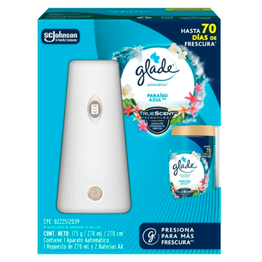 Imagen de Arom Glade Automat Ap Paraiso Azul+Rep 175 GRS