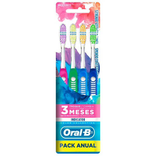 Imagen de Cepillo Dental Oral-B Colors Indicator 35 Suave 4 Pack 4 PZS