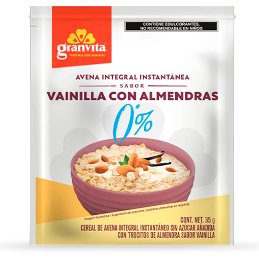 Imagen de Avena Granvita 0Azucar Vainilla Almendra 35 GRS