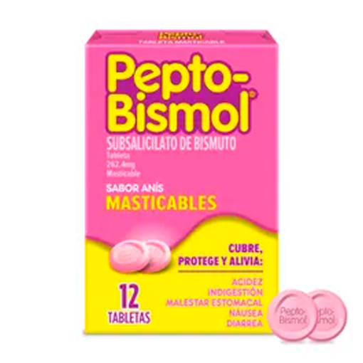 Imagen de Pepto Bismol Original Tabletas 12 PZS