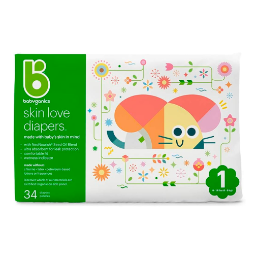 Imagen de Pañal Babyganics E1 34 PZS
