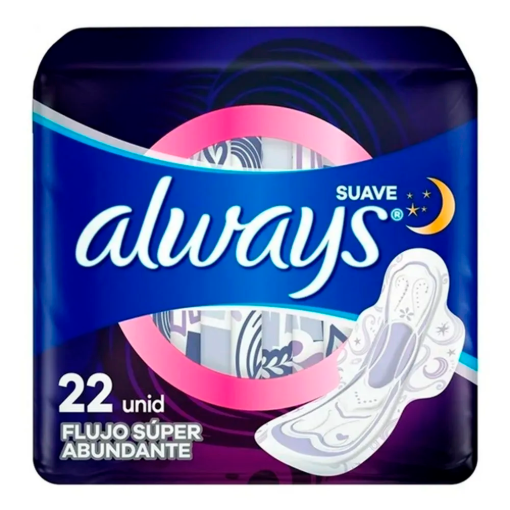 Imagen de Toallas Femeninas Always Noches Tranquilas Suave Extra Largas Con Alas De 22 Piezas. 22 PZS